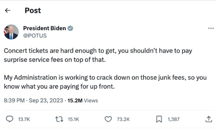 President Joe Biden Doubles Down on Combatting Junk Fees, as Federal Legislation Stalls